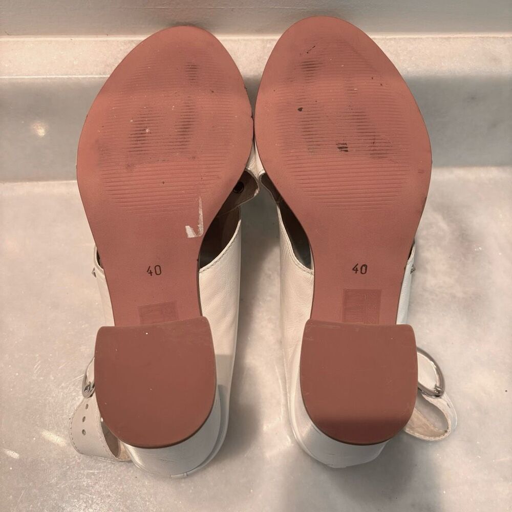 Topshop Nixie Studded Peep Toe Block Heel Sandals White Size 10 View 6